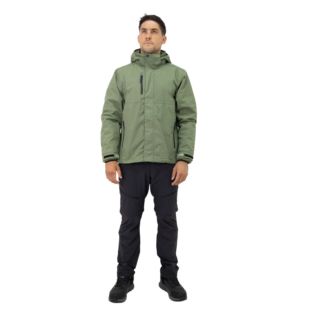 Parka 3 en 1 Reno Hombre color verde oliva – vista 2