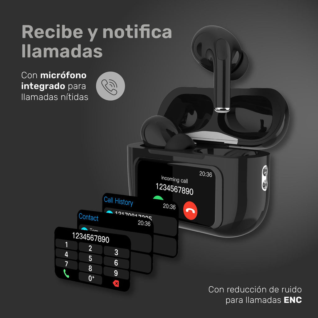 Audífonos TWS RM Plus ANC con Pantalla Lhotse color negro