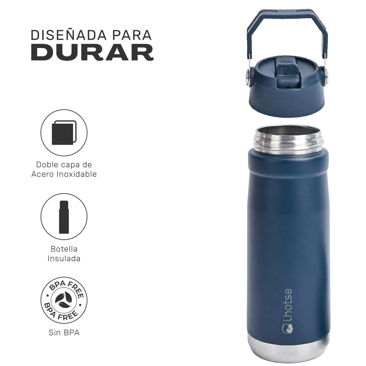 Botella Térmica Adventure 650 ml Lhotse color azul