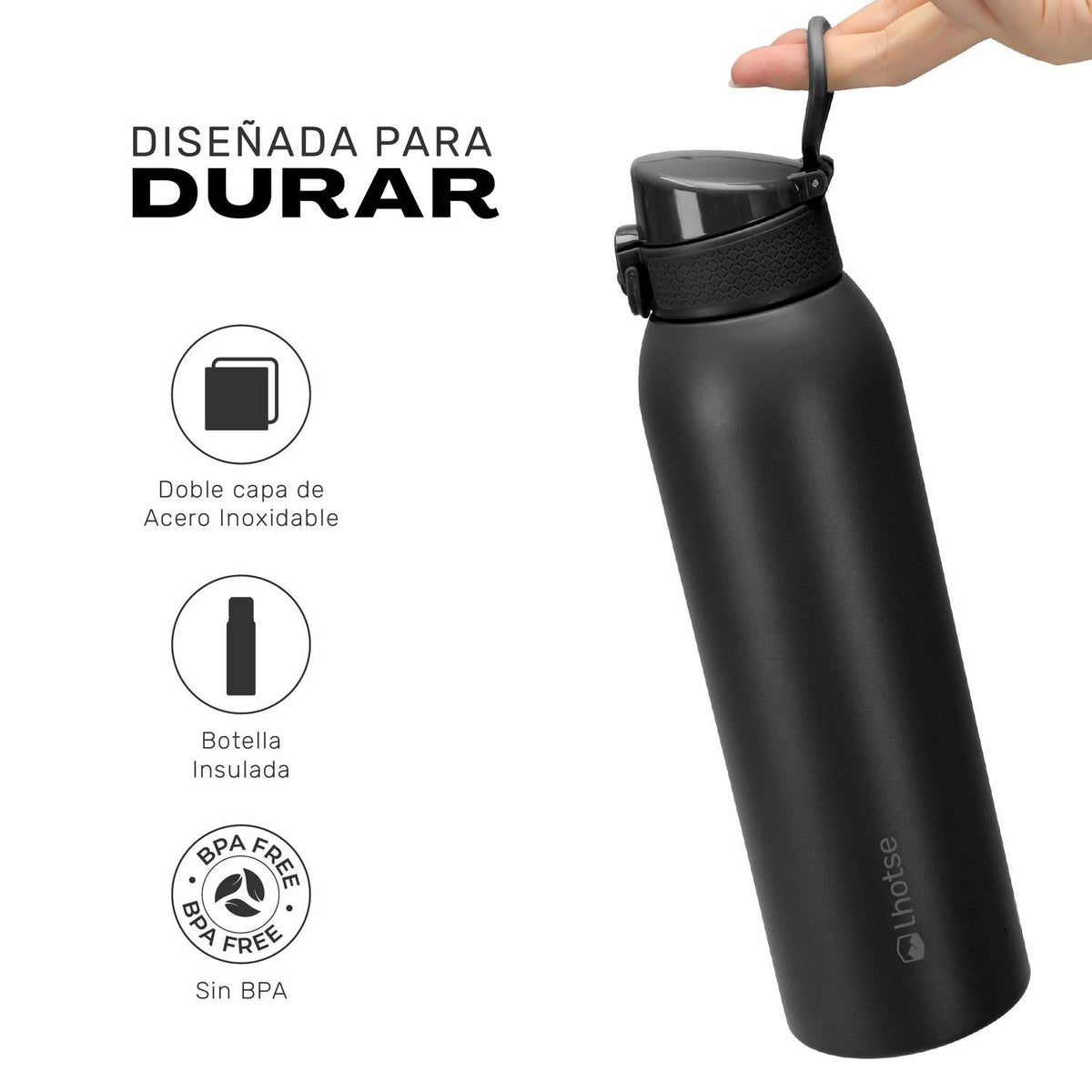 Botella Térmica HydroCore 1 L con 3 Tapas