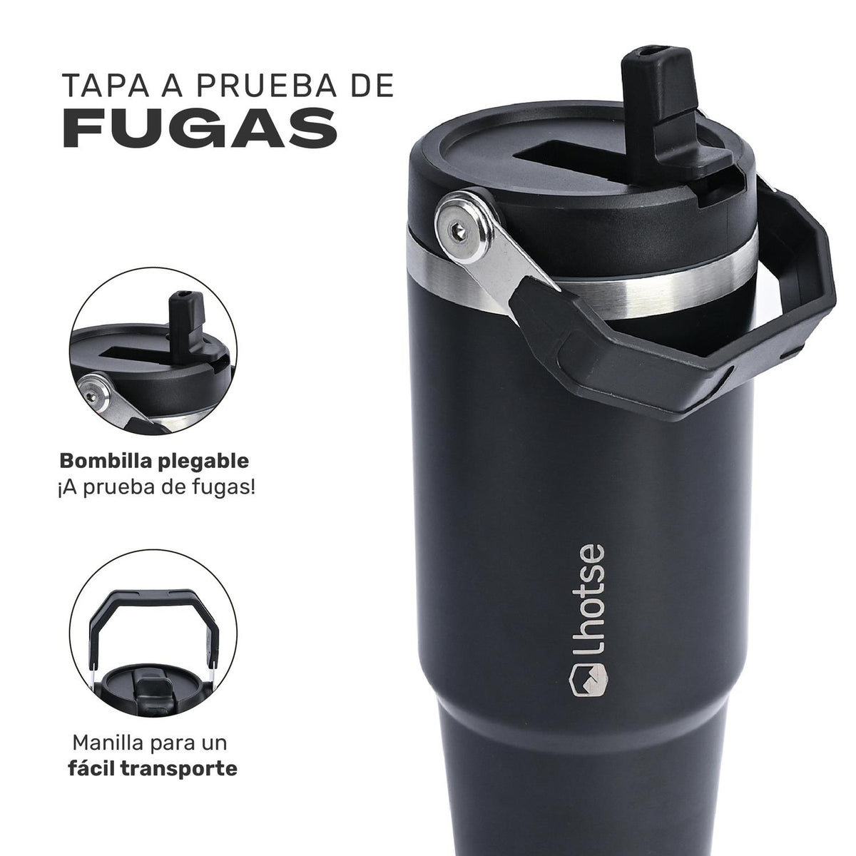Botella Térmica Travel Mug 900 ml Lhotse color negro
