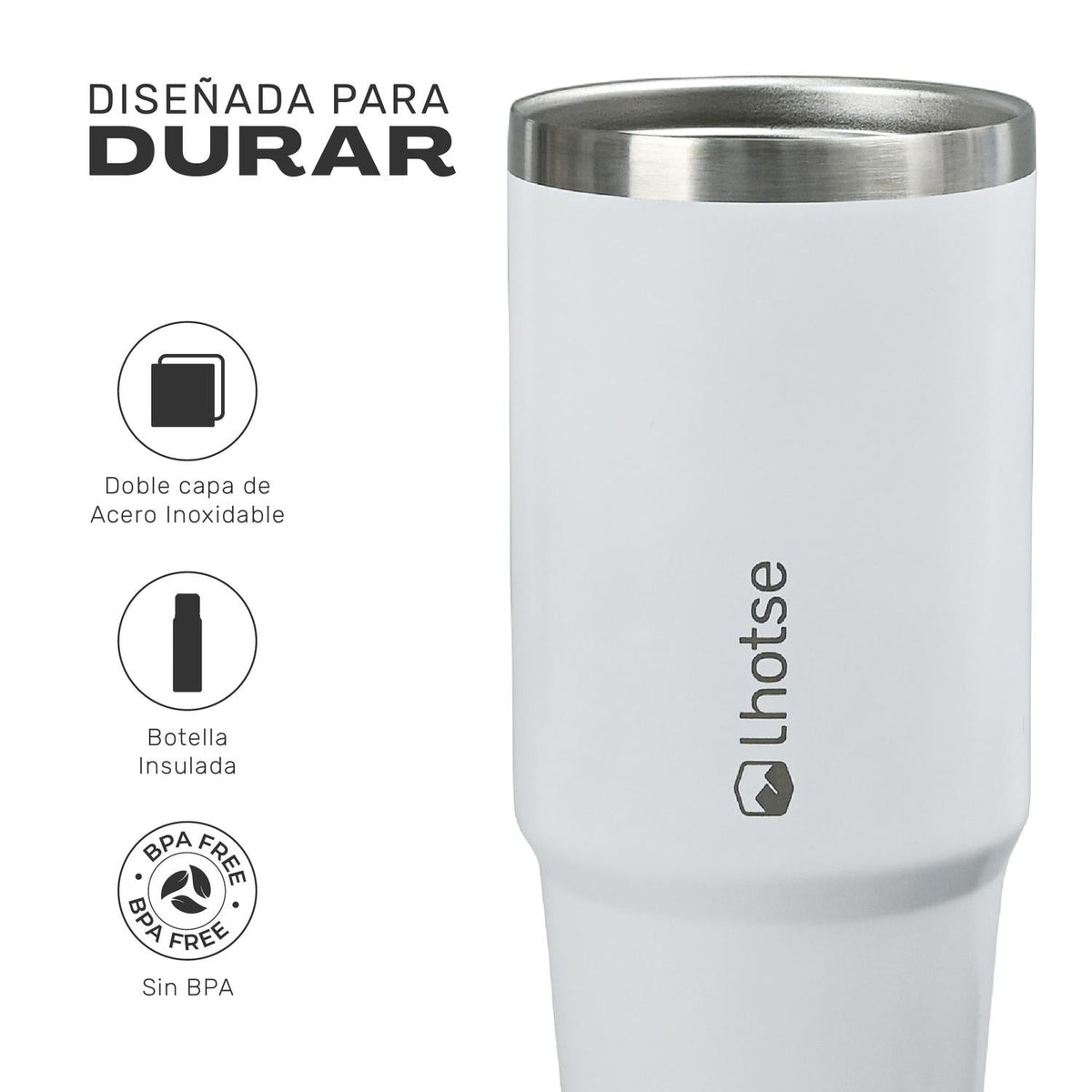 Botella Térmica Travel Mug 900 ml Lhotse color blanco
