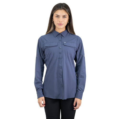 Camisa Antakari Hardwork para mujer color azul