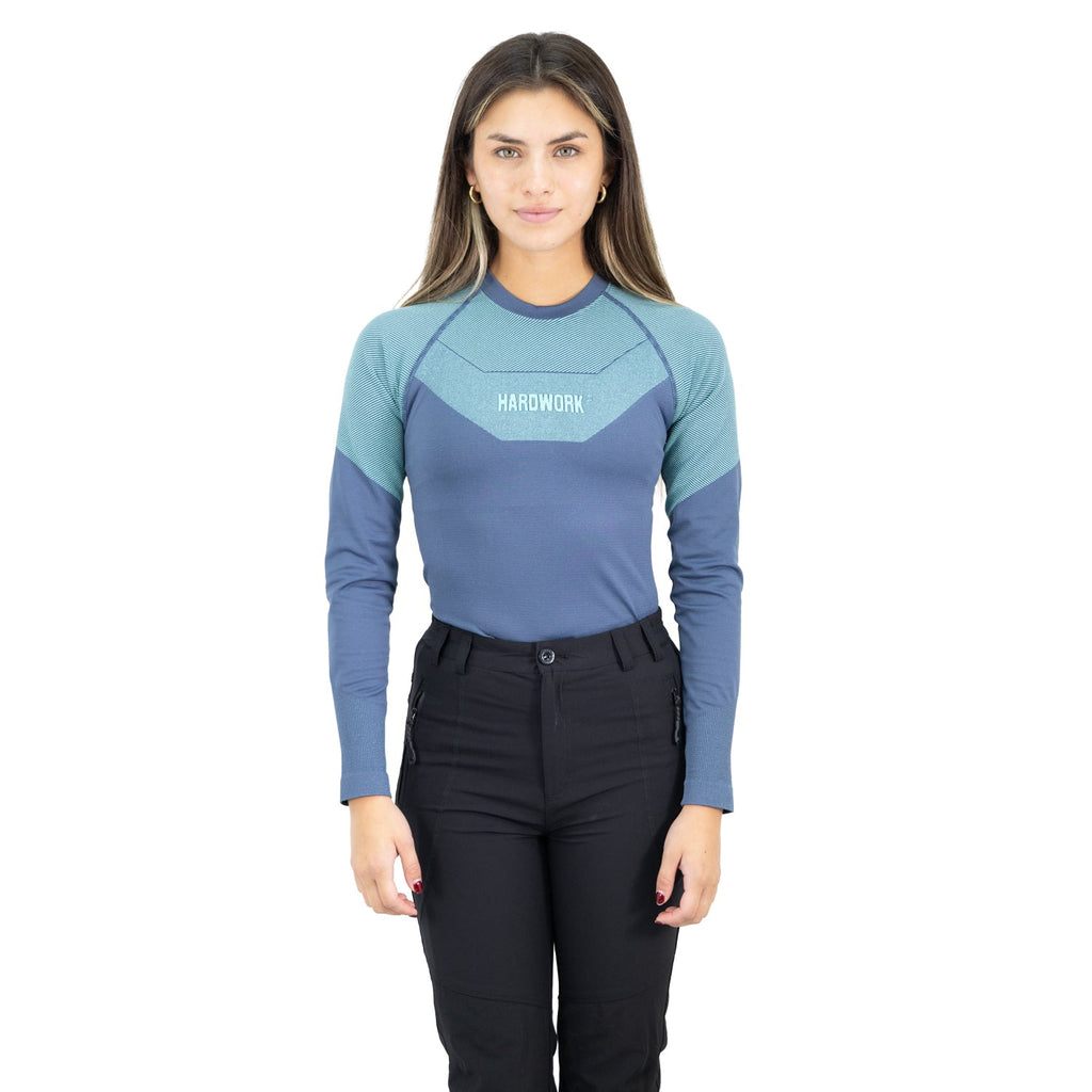 Camiseta primera capa Ecopper Hardwork para mujer color azul