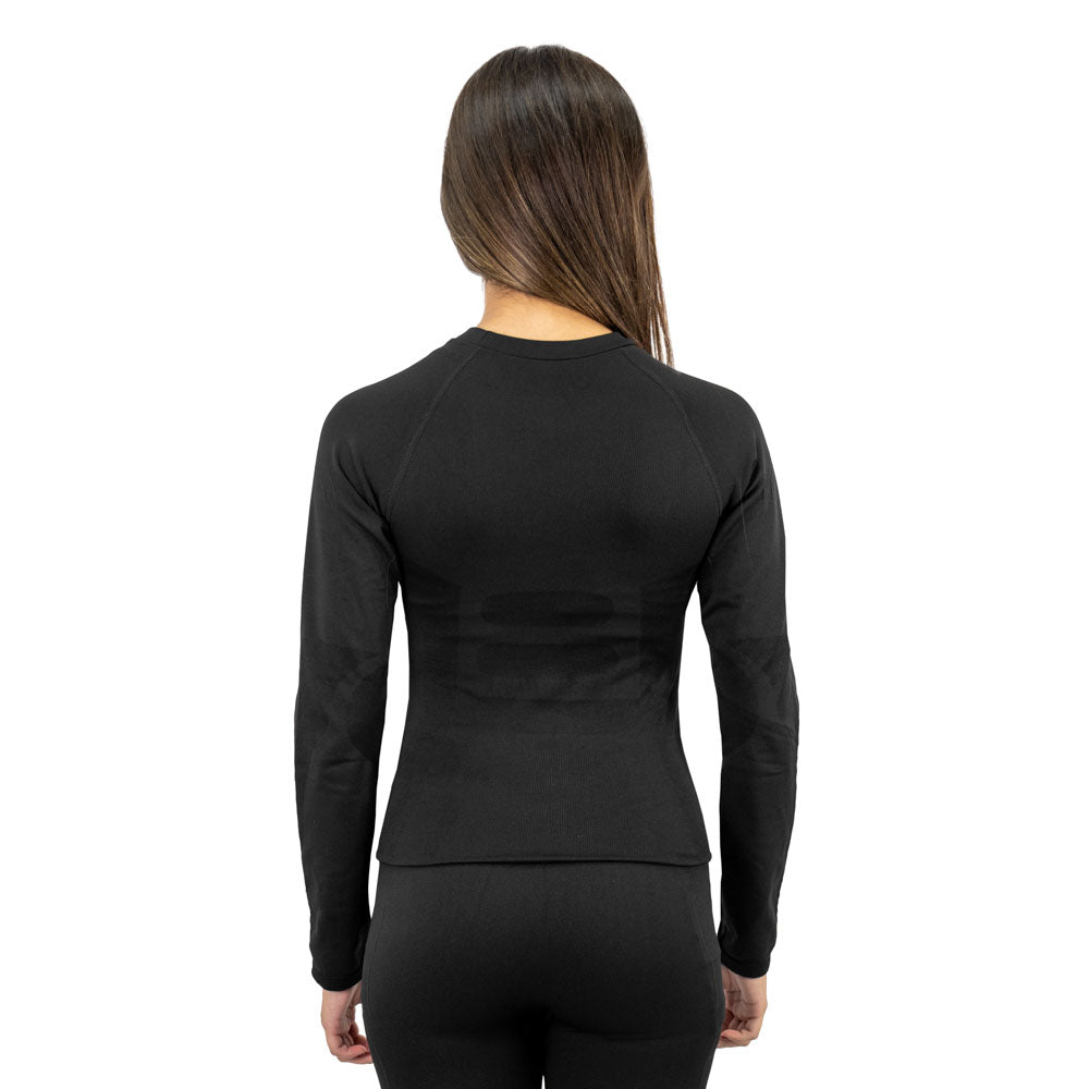Camiseta térmica Patagonia Spandex Hardwork para mujer color negro – vista 4
