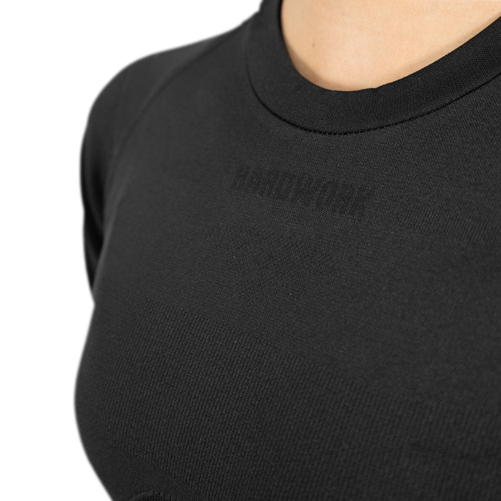 Camiseta térmica Patagonia Spandex Hardwork para mujer color negro – vista 5