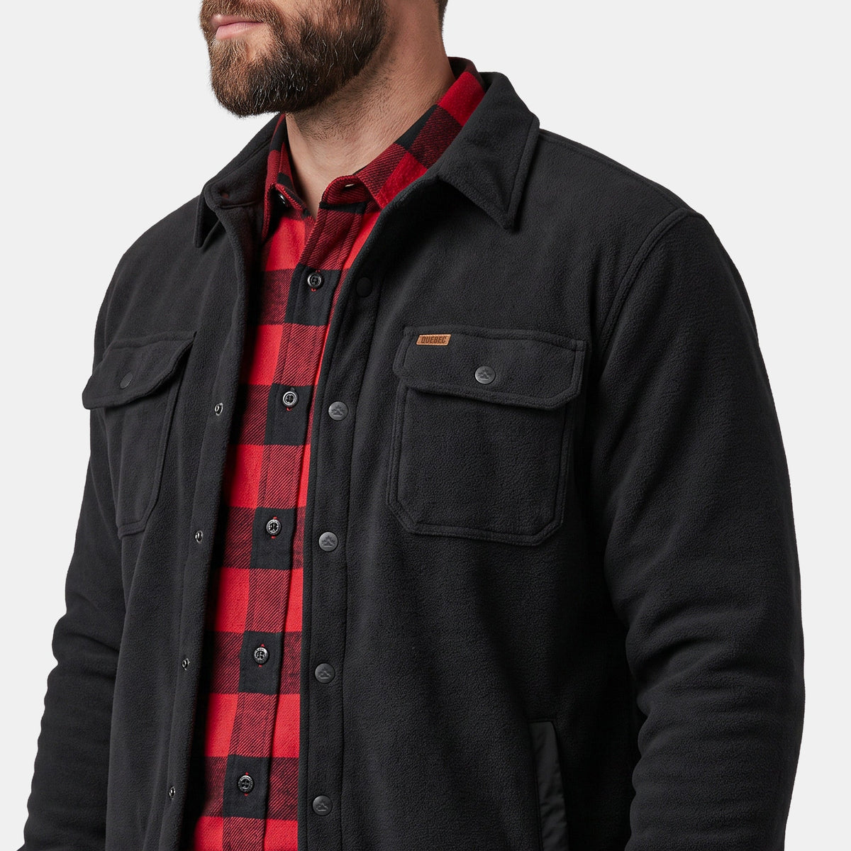Chaqueta polar Grizzly Quebec para hombre color negro