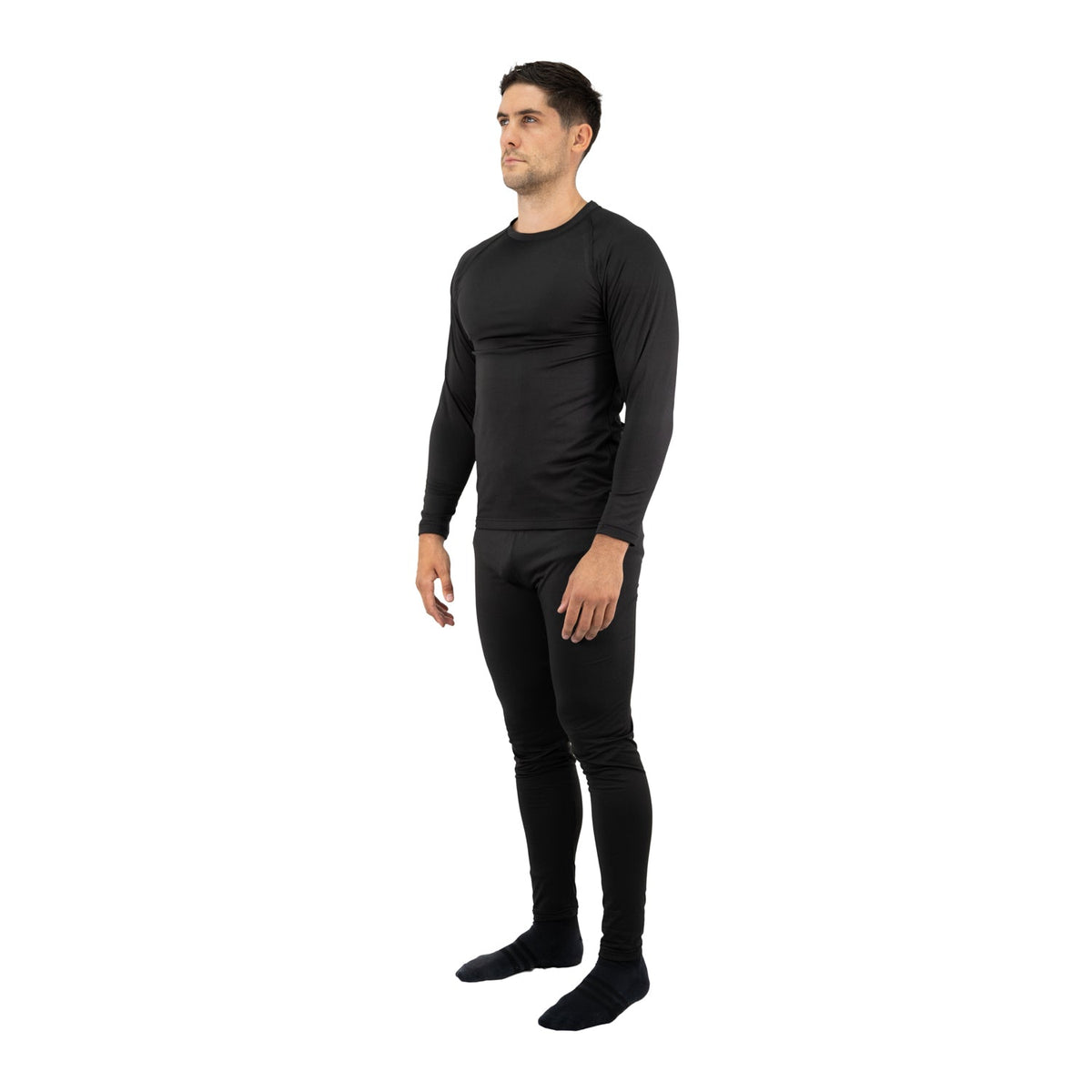 Conjunto interior térmico HDX Hardwork para hombre color negro – detalle de la prenda