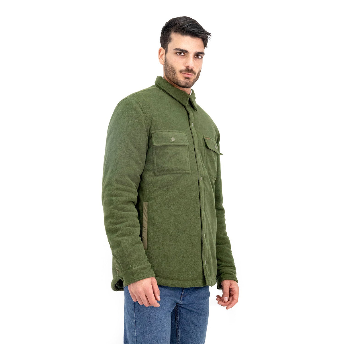 Chaqueta Polar Grizzly Hombre color verde oliva – vista 2