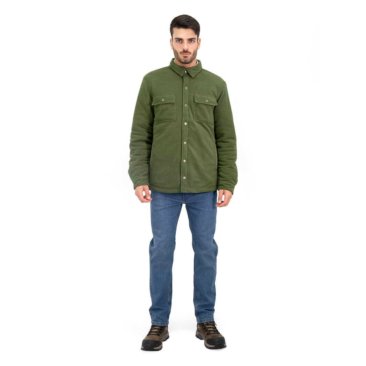 Chaqueta Polar Grizzly Hombre color verde oliva – vista 4