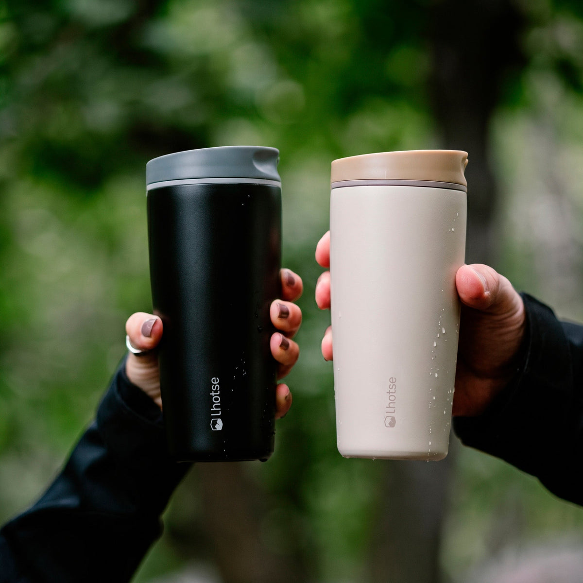 Pack 2 Vasos Térmicos Termicup 590 ml Negro y Beige