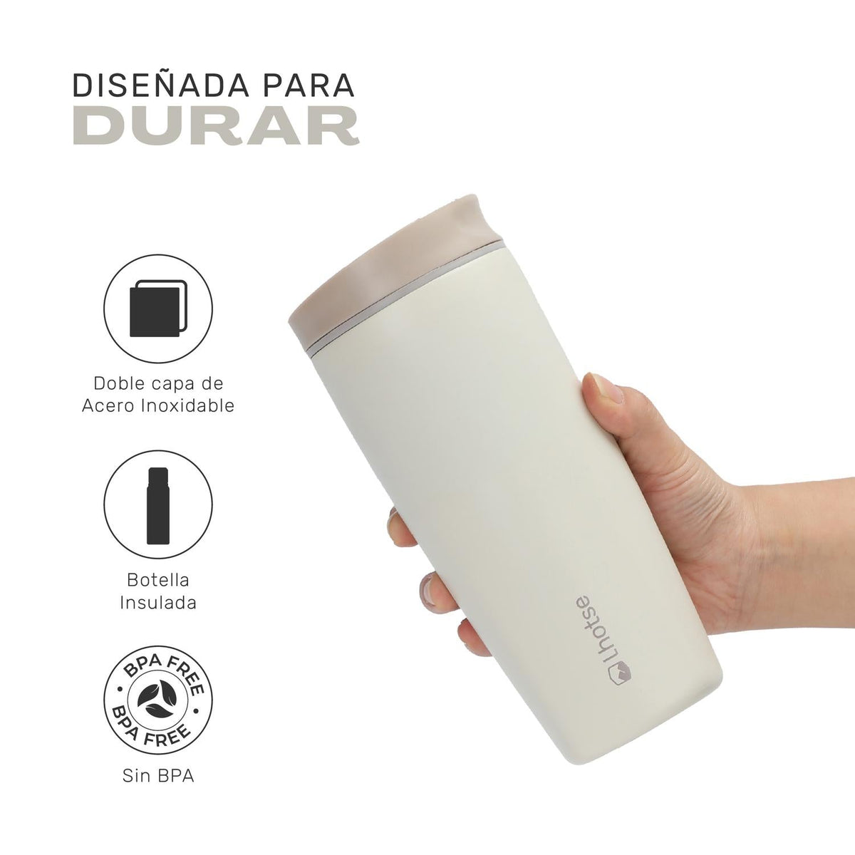 Pack 2 Vasos Térmicos Termicup 590 ml Negro y Beige