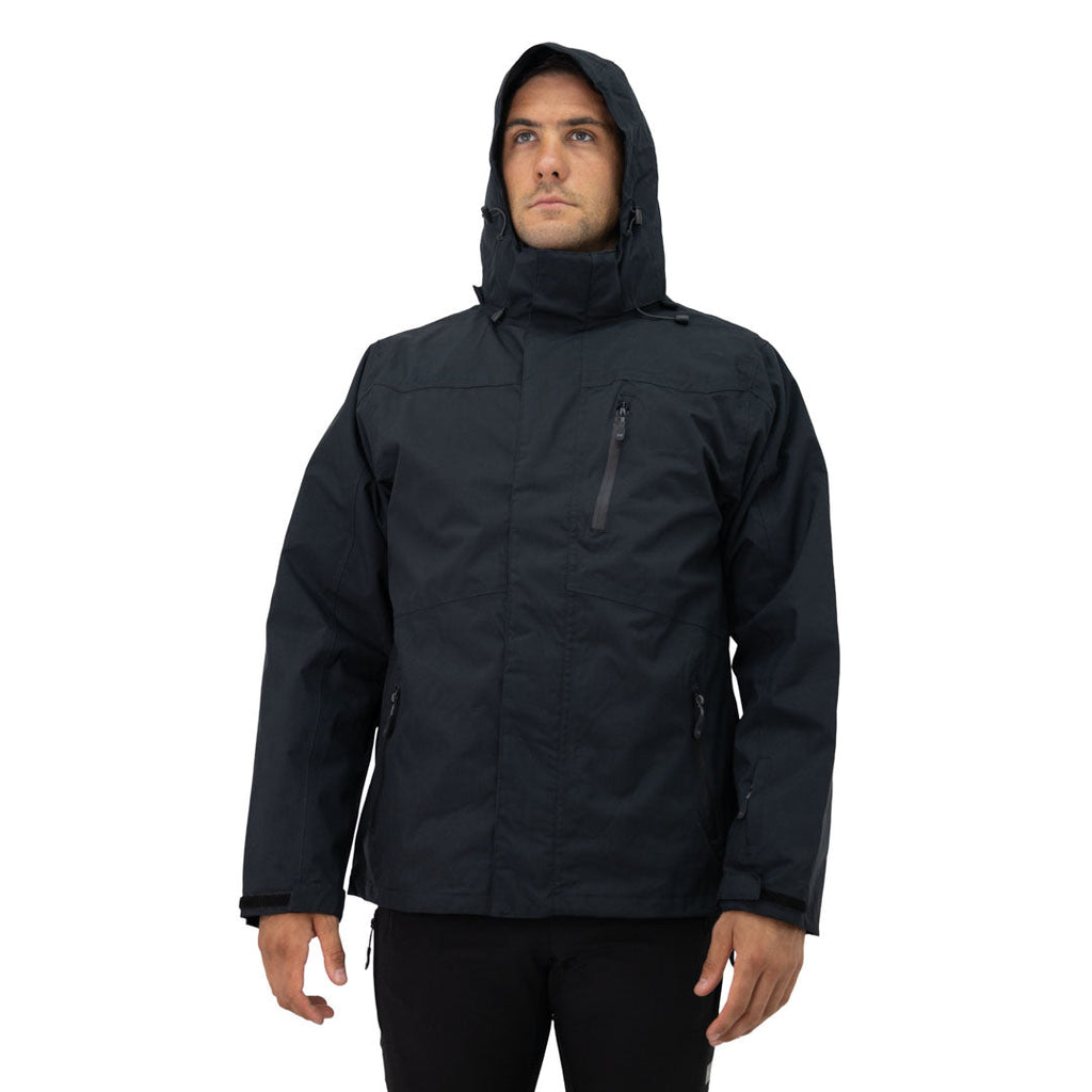Parka 3 en 1 Reno Nómade Hardwork para hombre color negro – otro ángulo
