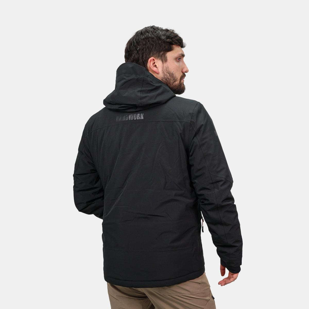 Parka Antakari Hardwork para hombre color negro – detalle de la prenda