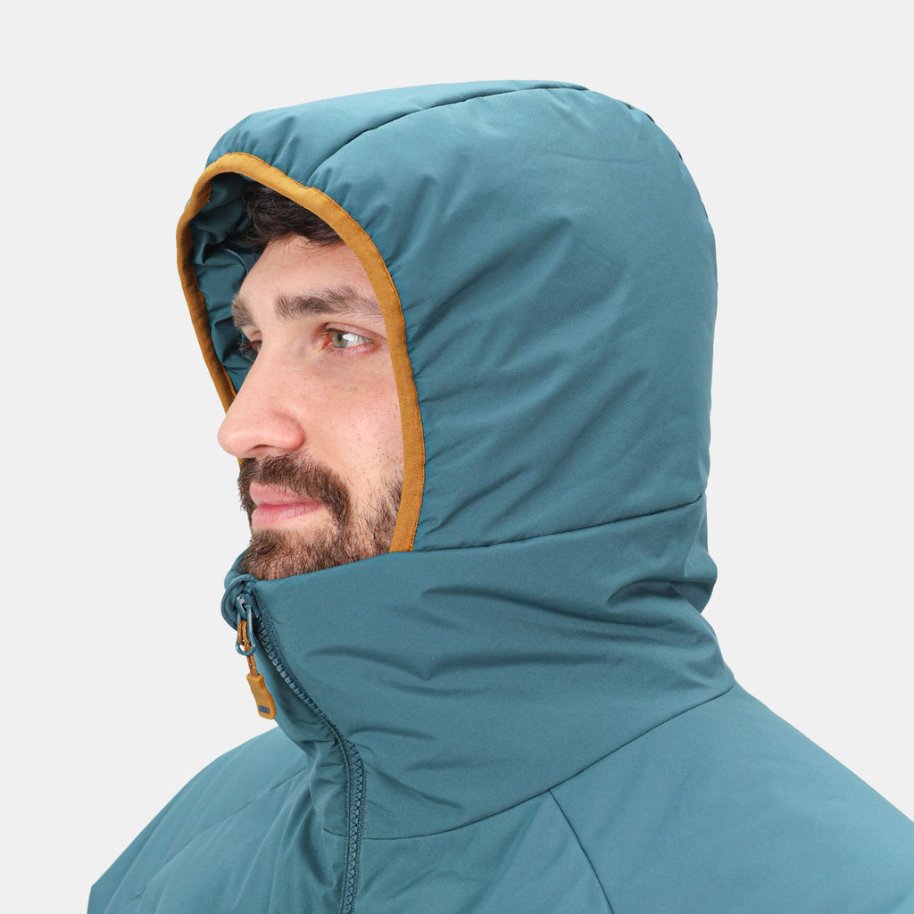 Parka insulada Explorer Hardwork para hombre color petróleo/mostaza