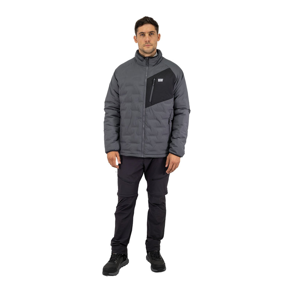 Parka insulada Explorer sin gorro Hardwork para hombre color gris carbón