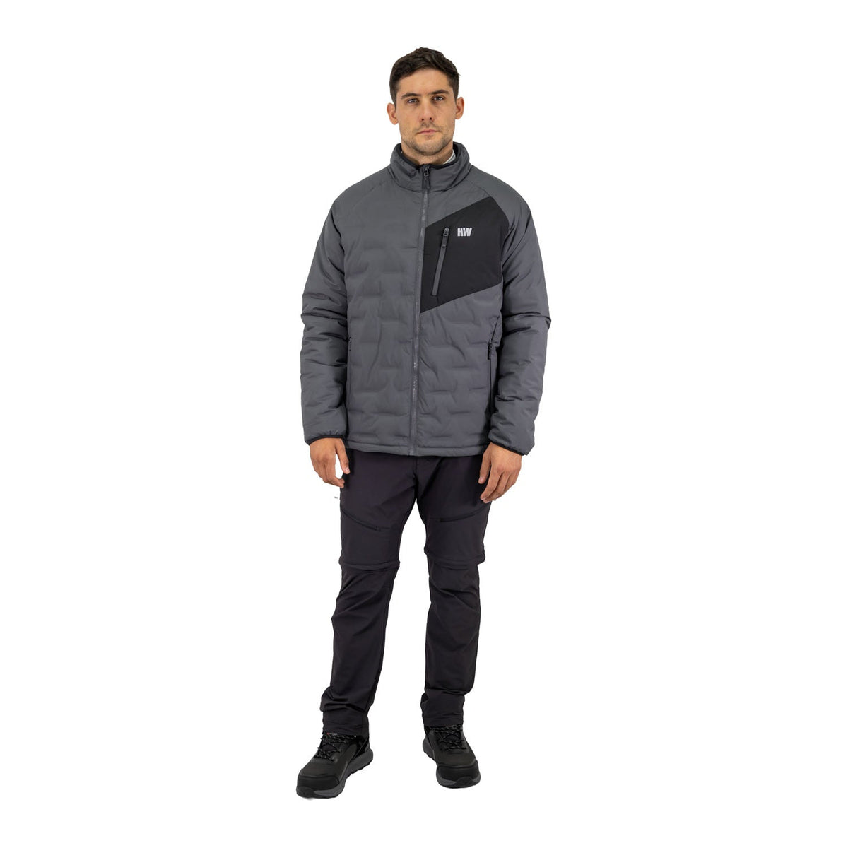 Parka insulada Explorer sin gorro Hardwork para hombre color gris carbón