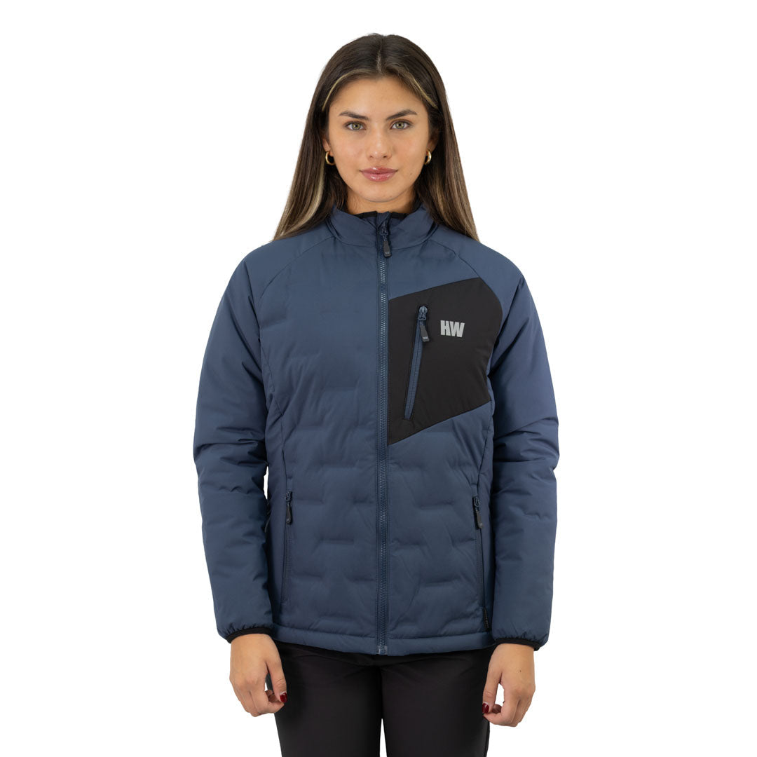 Parka insulada Explorer sin gorro Hardwork para mujer color azul profundo