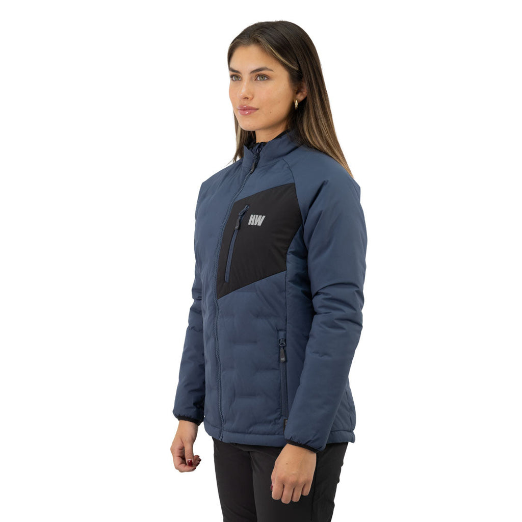 Parka insulada Explorer sin gorro Hardwork para mujer color azul profundo