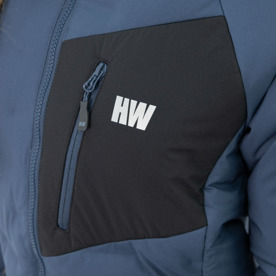 Parka insulada Explorer sin gorro Hardwork para mujer color azul profundo