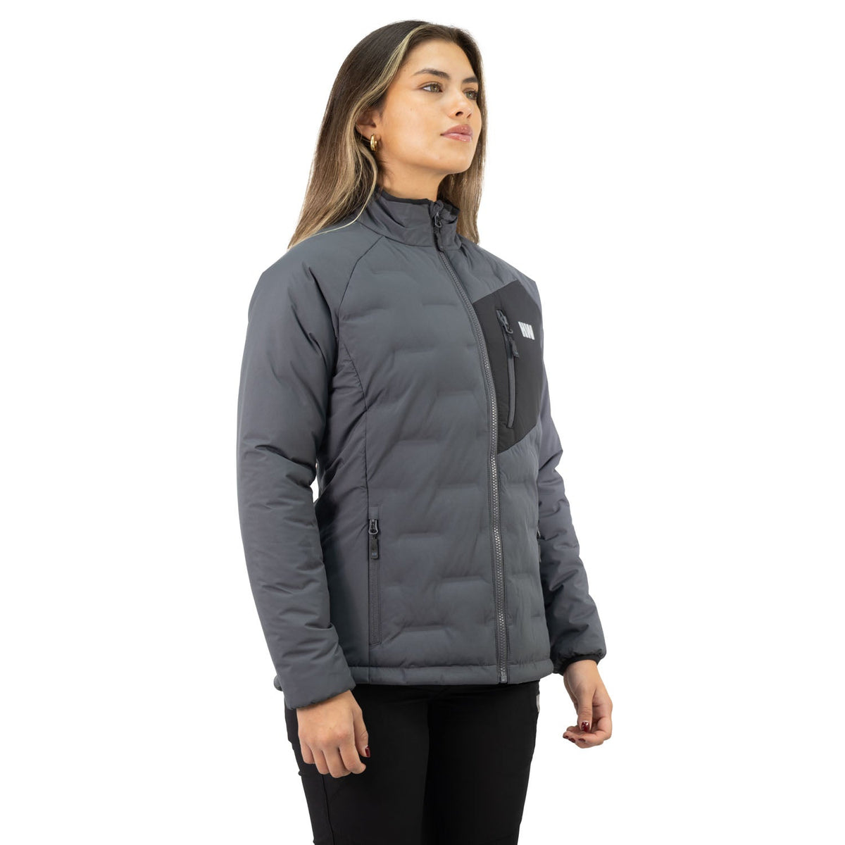 Parka insulada Explorer sin gorro Hardwork para mujer color gris carbón