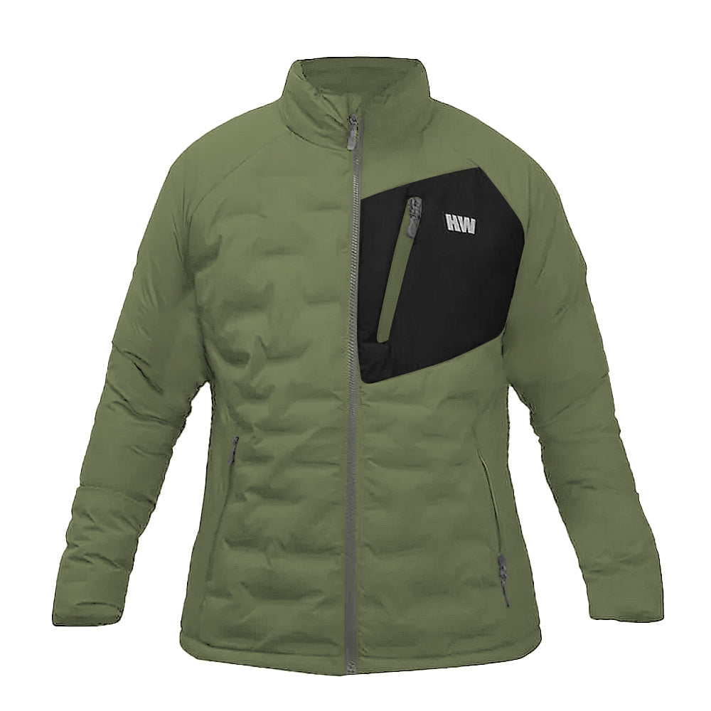 Parka insulada Explorer sin gorro Hardwork para mujer color verde oliva