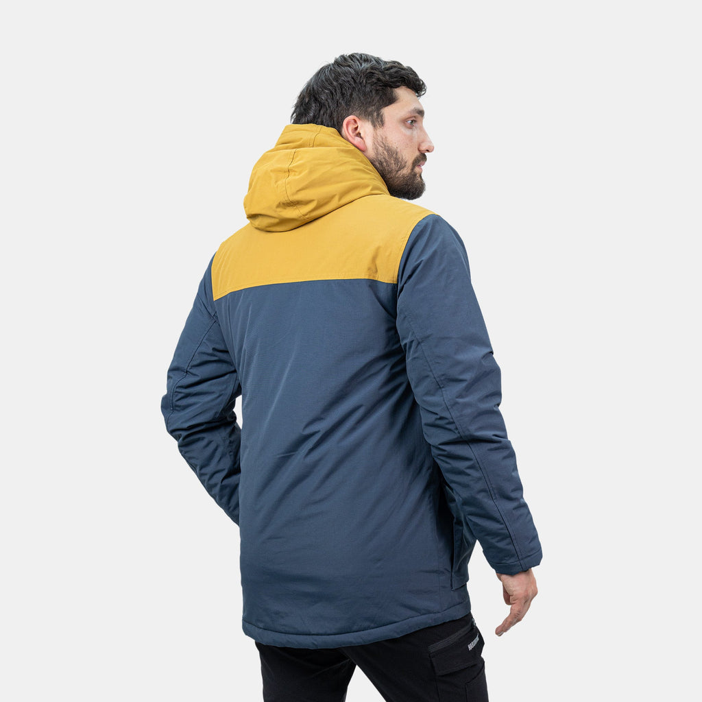 Parka Kodiak Hardwork para hombre color azul/mostaza