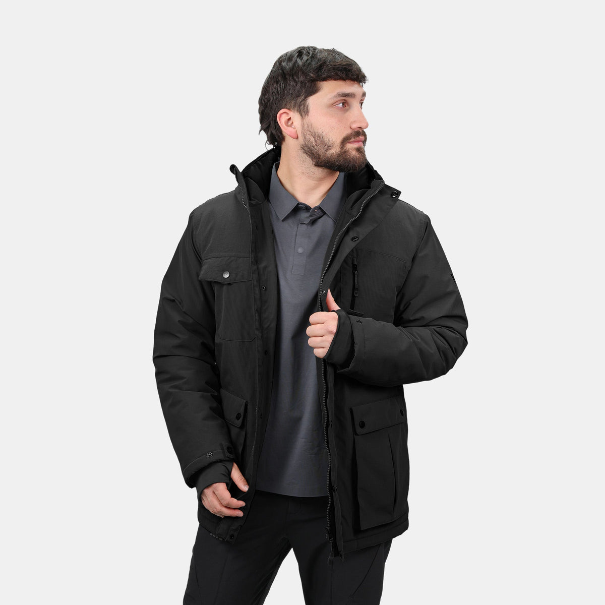 Parka Kodiak Hardwork para hombre color negro