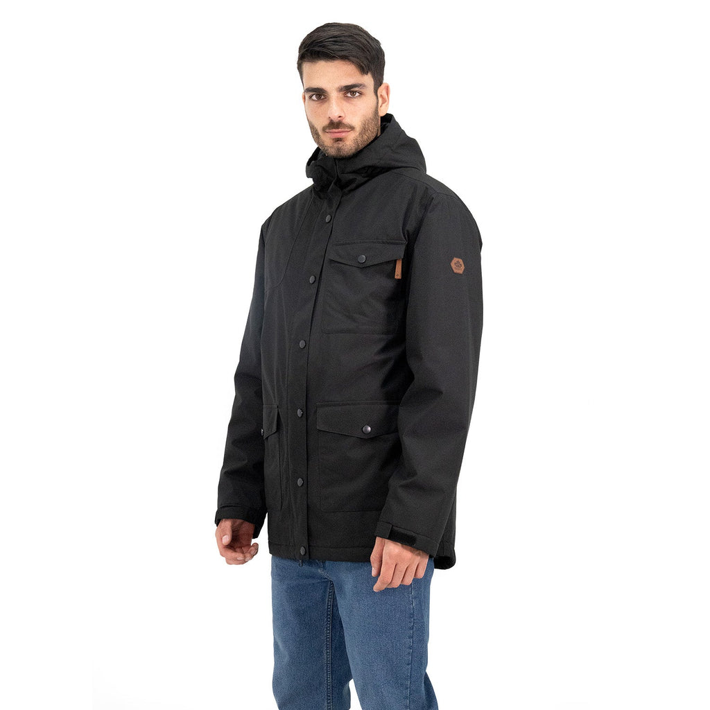 Parka Yosemite Quebec para hombre color negro – detalle de la prenda