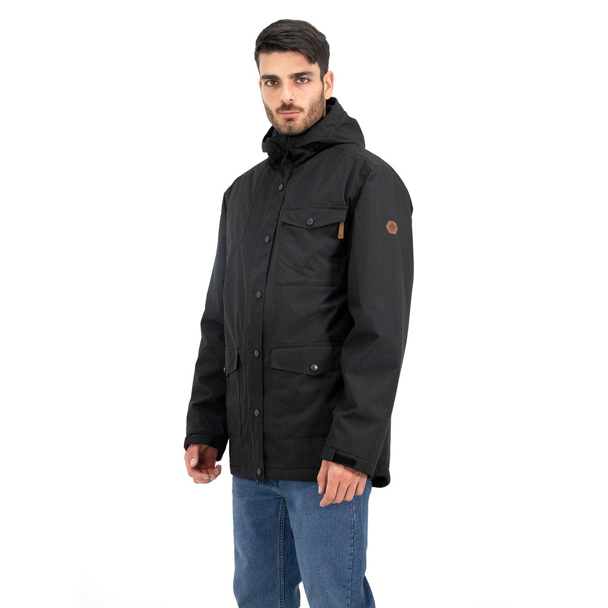 Parka Yosemite Quebec para hombre color negro – detalle de la prenda