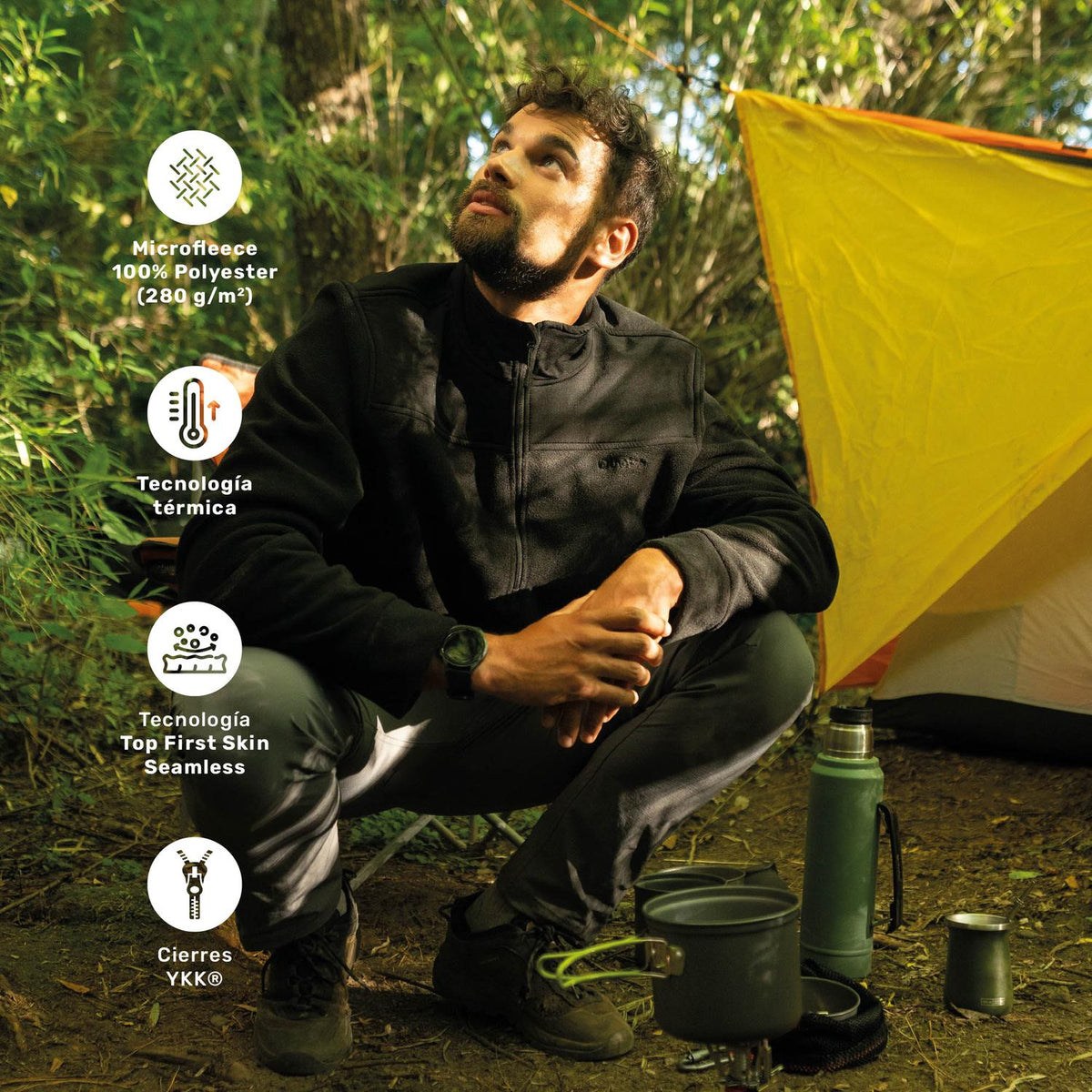 Polar Half Zip Shar Hombre Lhotse color negro