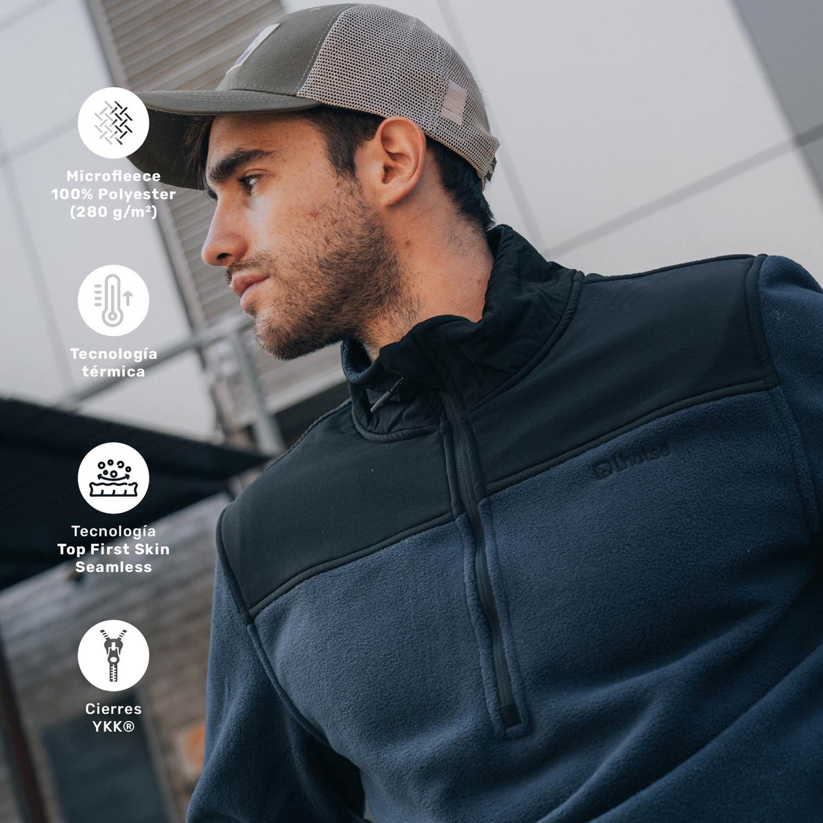 Polar Half Zip Shar Hombre Lhotse color azul
