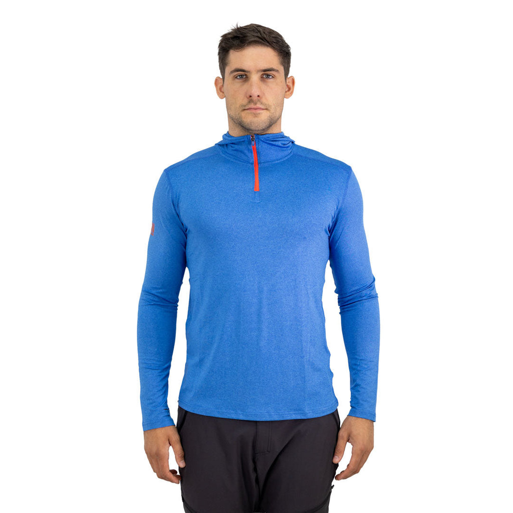 Polera Dry Fit SPX con capucha manga larga Hardwork para hombre color azul eléctrico
