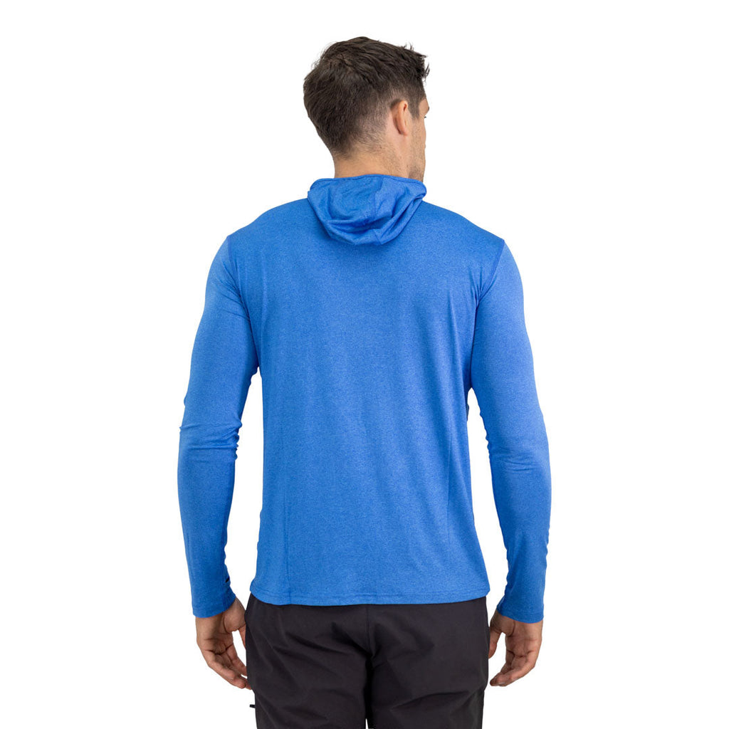 Polera Dry Fit SPX con capucha manga larga Hardwork para hombre color azul eléctrico – vista 4
