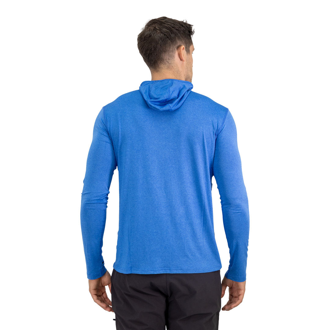 Polera Dry Fit SPX con capucha manga larga Hardwork para hombre color azul eléctrico – vista 4