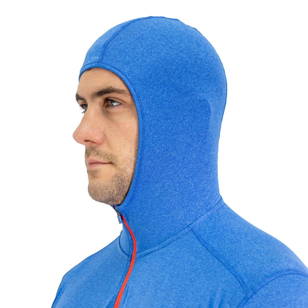 Polera Dry Fit SPX con capucha manga larga Hardwork para hombre color azul eléctrico – vista 5