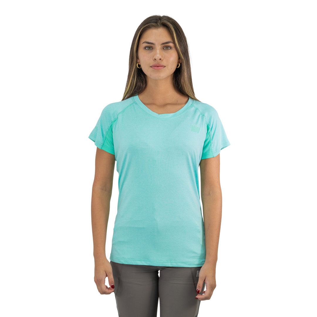 Polera Dry Fit SPX manga corta Hardwork para mujer color aqua