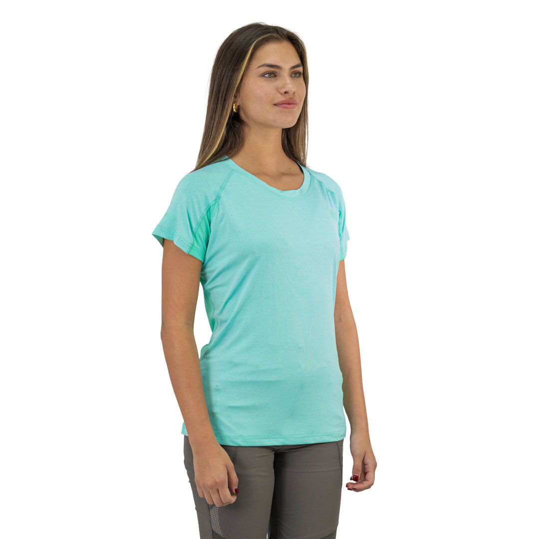Polera Dry Fit SPX manga corta Hardwork para mujer color aqua