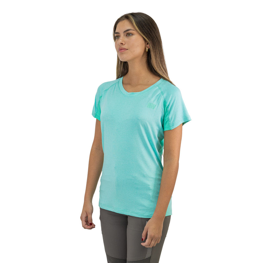 Polera Dry Fit SPX manga corta Hardwork para mujer color aqua