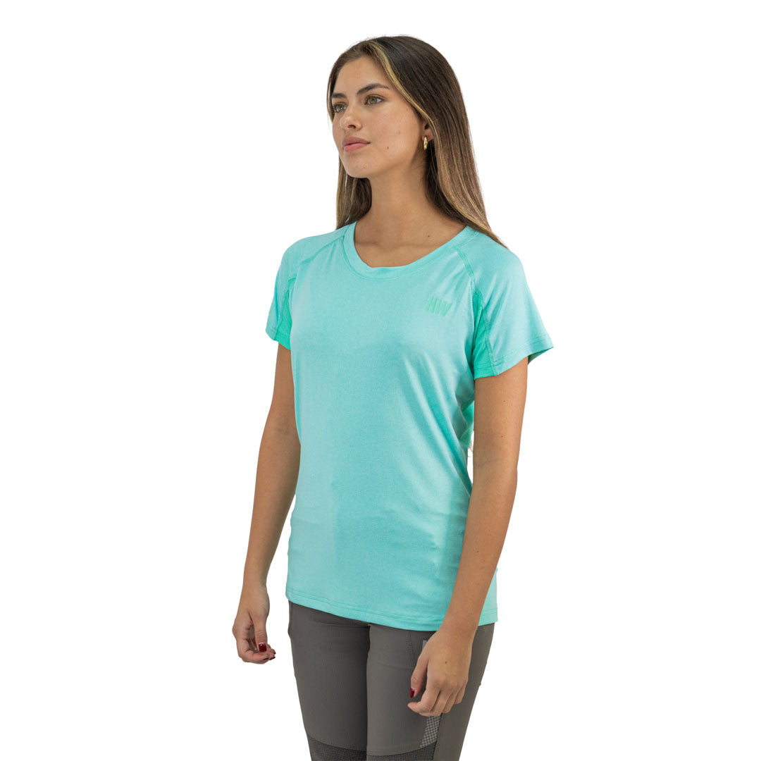 Polera Dry Fit SPX manga corta Hardwork para mujer color aqua