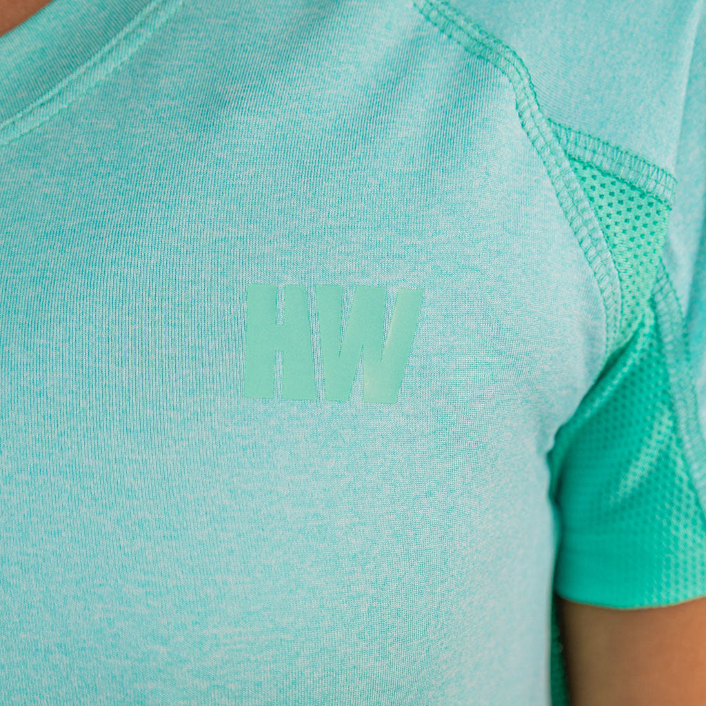 Polera Dry Fit SPX manga corta Hardwork para mujer color aqua