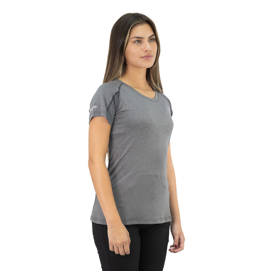 Polera Dry Fit SPX manga corta Hardwork para mujer color gris carbón