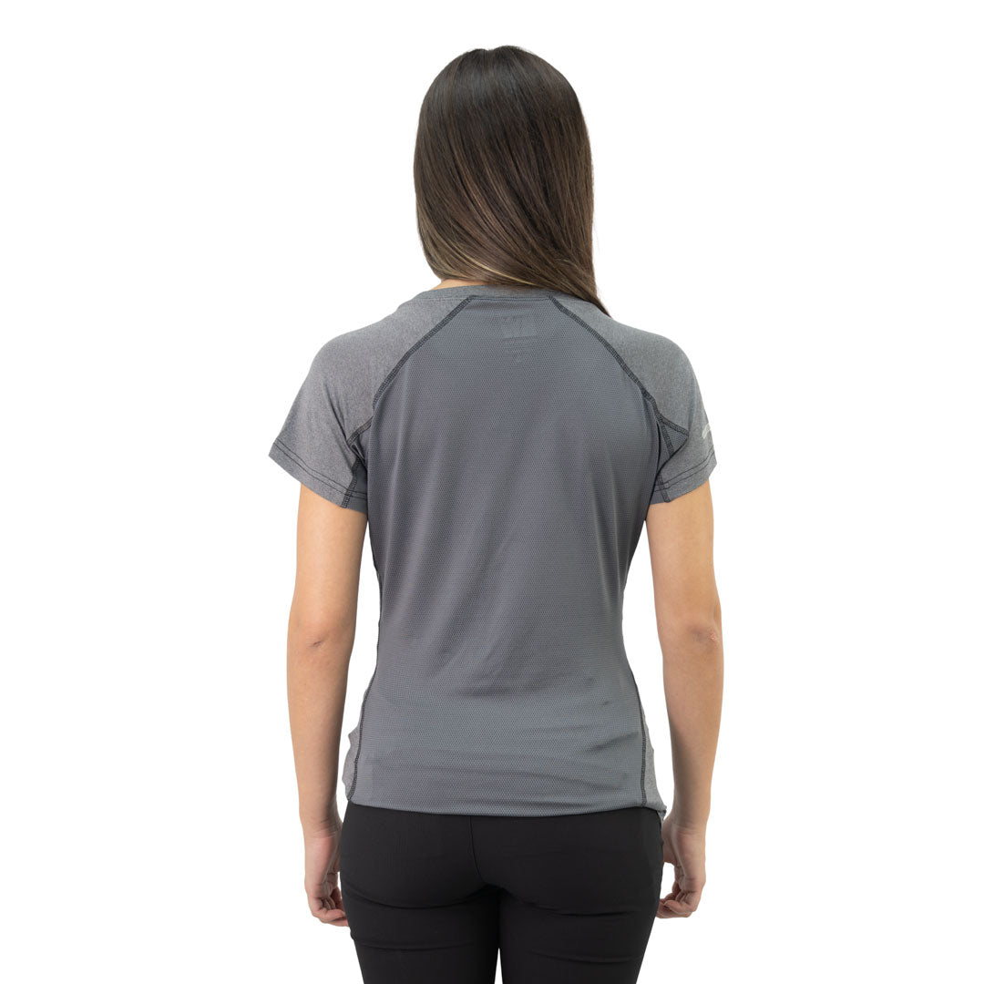 Polera Dry Fit SPX manga corta Hardwork para mujer color gris carbón