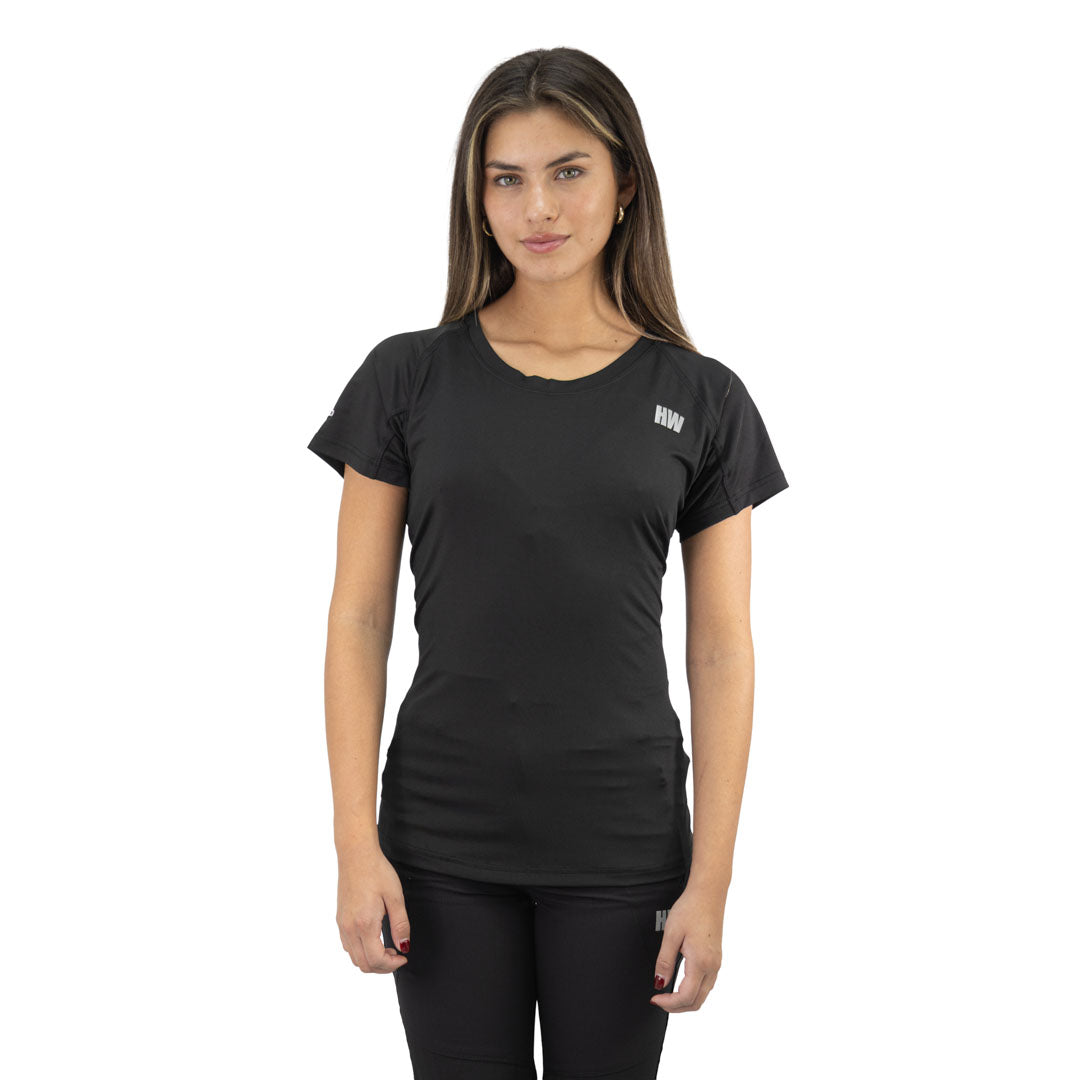Polera Dry Fit SPX manga corta Hardwork para mujer color negro