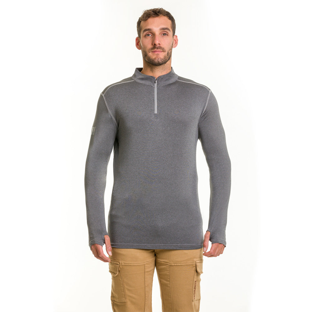 Polera Dry Fit SPX manga larga Hardwork para hombre color gris carbón