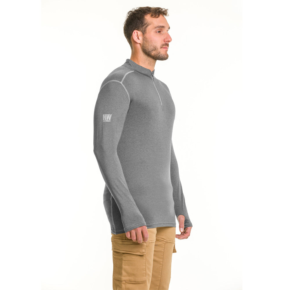 Polera Dry Fit SPX manga larga Hardwork para hombre color gris carbón