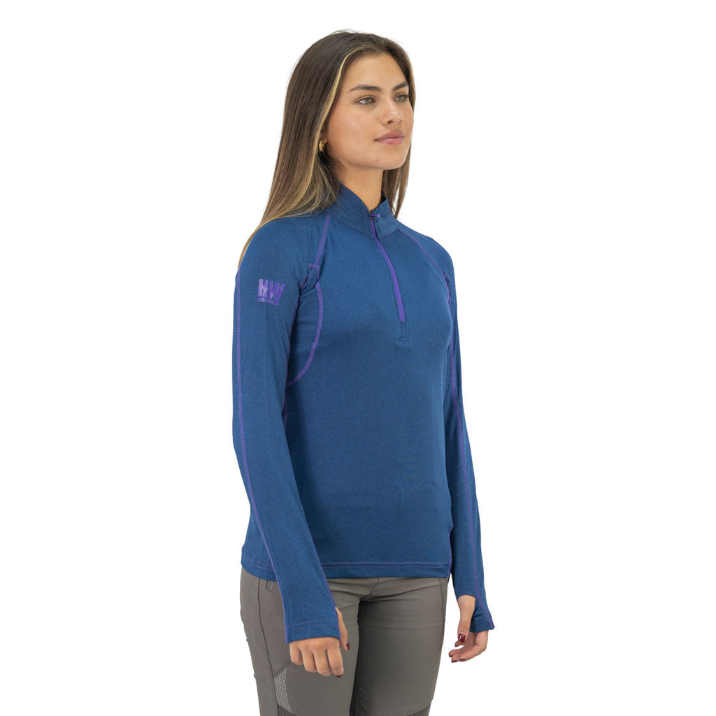 Polera Dry Fit SPX manga larga Hardwork para mujer color azul profundo