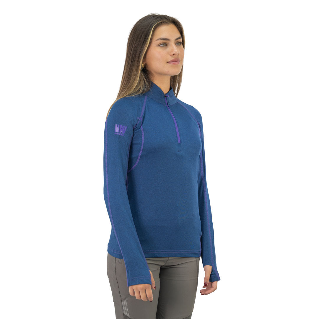 Polera Dry Fit SPX manga larga Hardwork para mujer color azul profundo