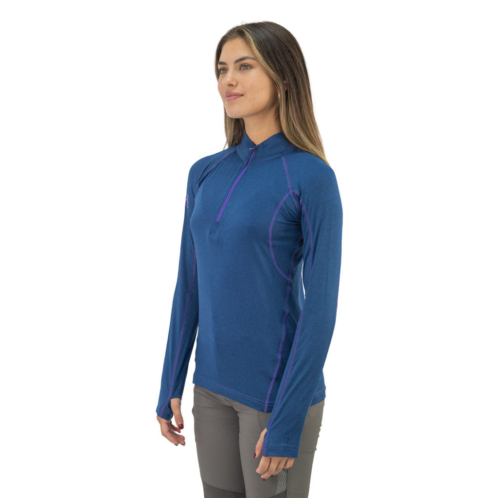 Polera Dry Fit SPX manga larga Hardwork para mujer color azul profundo
