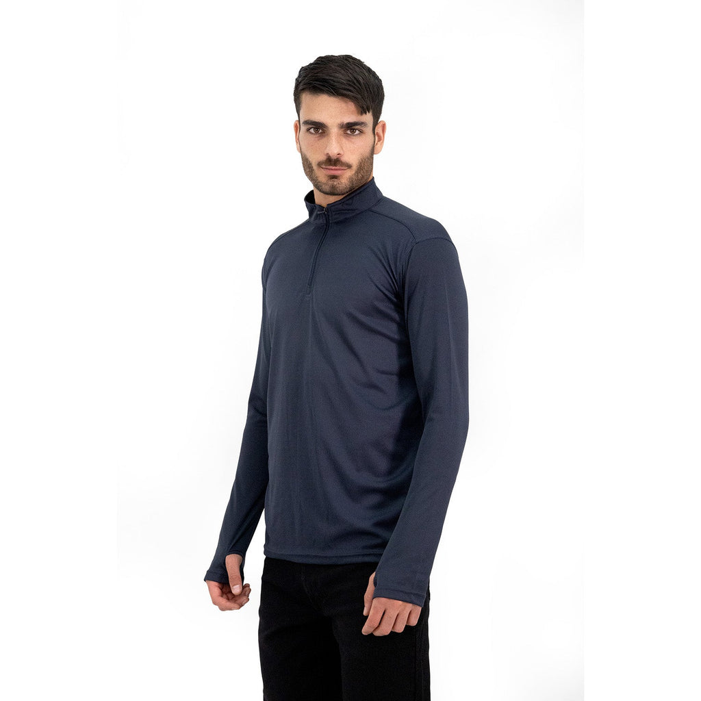 Polera Half-Zip Quebec para hombre color azul marino